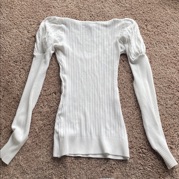 Bebe white Cable Knit Sweater - Picture 6 of 6